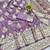Purple zari woven banarasi silk blend saree with blouse piece