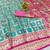 Light blue zari woven banarasi silk blend saree with blouse piece
