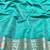 Blue zari woven banarasi silk blend saree with blouse piece