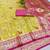 Yellow zari woven banarasi silk blend saree with blouse piece