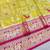 Yellow zari woven banarasi silk blend saree with blouse piece