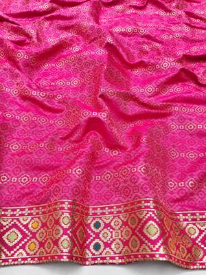 Light green zari woven patola silk blend saree with blouse piece 4