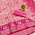 Pink zari woven patola silk blend saree with blouse piece