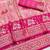Pink zari woven patola silk blend saree with blouse piece