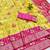 Gold zari woven patola silk blend saree with blouse piece