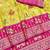 Gold zari woven patola silk blend saree with blouse piece
