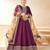 Wine Taffeta Silk Butti Anarkali Suit