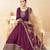 Wine Taffeta Silk Butti Anarkali Suit