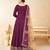 Wine Taffeta Silk Butti Anarkali Suit
