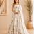 Off white faux georgette embroidered anarkali suit set
