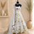 Off white faux georgette embroidered anarkali suit set