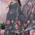 grey colour Elegant printed ready to wear linen shimmer saree with designer blouse