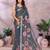 grey colour Elegant printed ready to wear linen shimmer saree with designer blouse