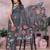 grey colour Elegant printed ready to wear linen shimmer saree with designer blouse