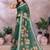 Elegant printed ready to wear linen shimmer saree with designer blouse