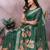 Elegant printed ready to wear linen shimmer saree with designer blouse