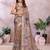 brown colour Elegant printed ready to wear linen shimmer saree with designer blouse