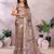 brown colour Elegant printed ready to wear linen shimmer saree with designer blouse