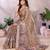brown colour Elegant printed ready to wear linen shimmer saree with designer blouse