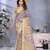 Elegant printed ready to wear linen shimmer saree with designer blouse