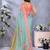 sky blue colour Elegant printed ready to wear linen shimmer saree with designer blouse