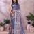 Elegant printed ready to wear linen shimmer saree with designer blouse
