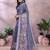 Elegant printed ready to wear linen shimmer saree with designer blouse