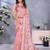 pink colour Elegant printed ready to wear linen shimmer saree with designer blouse
