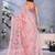 pink colour Elegant printed ready to wear linen shimmer saree with designer blouse