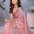 pink colour Elegant printed ready to wear linen shimmer saree with designer blouse