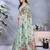 green colour Elegant printed ready to wear linen shimmer saree with designer blouse