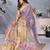 lavender colour Elegant printed ready to wear linen shimmer saree with designer blouse