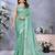 Elegant printed ready to wear linen shimmer saree with designer blouse