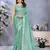 Elegant printed ready to wear linen shimmer saree with designer blouse