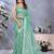 Elegant printed ready to wear linen shimmer saree with designer blouse