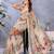 beige colour Elegant printed ready to wear linen shimmer saree with designer blouse