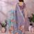 sky blue colour Elegant printed ready to wear linen shimmer saree with designer blouse