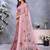 coral colour Elegant printed ready to wear linen shimmer saree with designer blouse