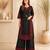 Black french crepe embroidered palazzo co-ord set