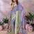 lavender colur Elegant printed ready to wear linen shimmer saree with designer blouse
