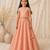 Peach embroidered organic cotton lehenga set