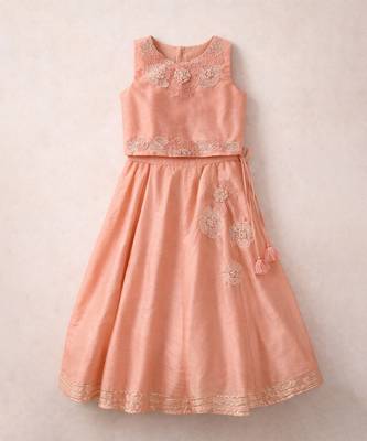 Peach embroidered organic cotton lehenga set 2