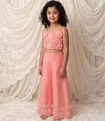 Pink embroidered organic cotton co ord set