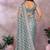 Elegant printed ready to wear linen shimmer saree with designer blouse