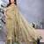Elegant printed ready to wear linen shimmer saree with designer blouse