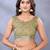 Elegant printed ready to wear linen shimmer saree with designer blouse