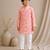 Pink printed chanderi kurta set