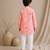 Pink printed chanderi kurta set