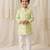 Lime green printed chanderi kurta set