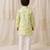 Lime green printed chanderi kurta set